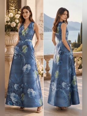 Kay Unger Rosalind Floral Evening Gown size 4